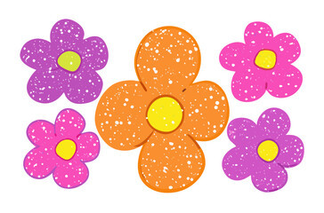 Colorful Hand-Drawn Flower Clipart Set - Spring Floral Designs