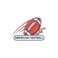 Fototapeta premium American Football Logo Design with a Dynamic Ball in Motion