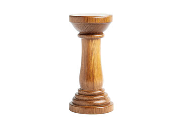 Wooden candlestick isolated on a transparent background