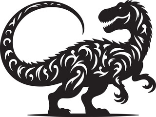Fototapeta premium Dinosaur high quality black and white vector