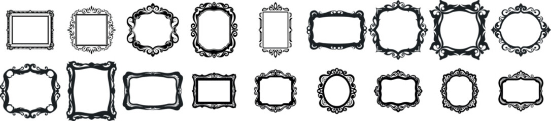 Obraz premium Collection of ornate and decorative vector frames for design elements