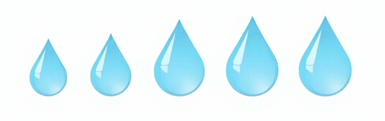 Water drop shape. Blue water drops set. Water or oil drop. Flat style Isolated on white background - stock vector