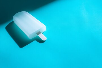 Frozen treat on blue bright backdrop