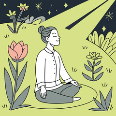 girl in lotus position