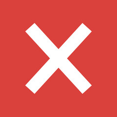 Obraz premium Red Cancel X Icon in Square