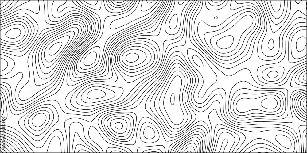 Aufkleber abstract seamless topographic pattern made of thin gray contour lines on a white background. elevati