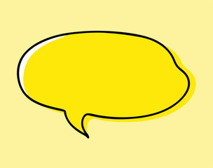 Yellow Speech Bubble Graphic Design Element