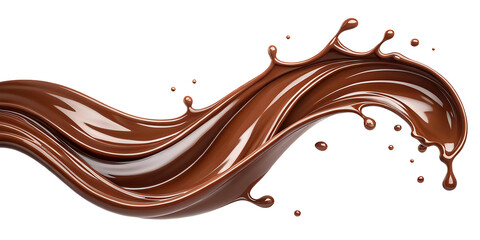 Glossy Melted Chocolate Splash – Smooth Liquid Flow with Rich Texture