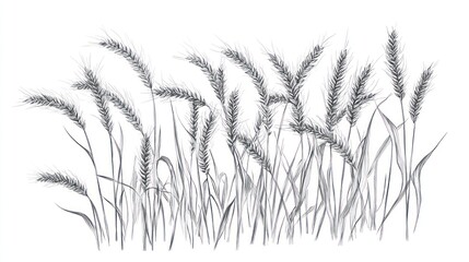 Monochrome wheat field graphic design