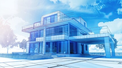 Modern House Blueprint Architectural Design