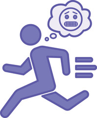 Colored Run Away Icon. Vector Illustration. Scared Man Running Away Fast. Running Concept