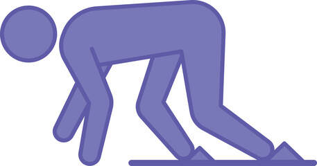 Colored Starting Block Icon. Vector Illustration. Device for Supporting Sprinter's Feet at the Start of the Race. Sport, Competition, Runner. Running Concept