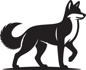 Obraz premium Dingo Dog high quality black vector