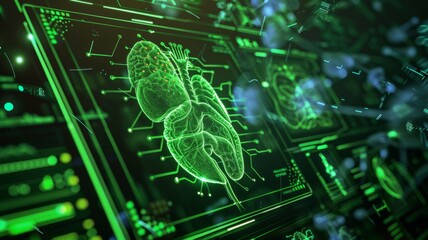 Human Organ Analysis: Advanced Technology - Innovative medical technology, advanced organ visualization, data analysis, precise diagnostics, future healthcare