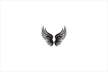 Obraz premium angel wings silhouette with a simple, understated design set against a white background