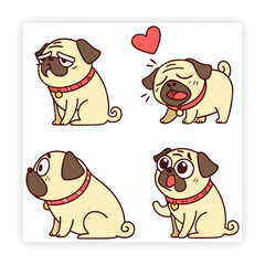 Cute Animal Faces Hand Sketched Doodle Vector