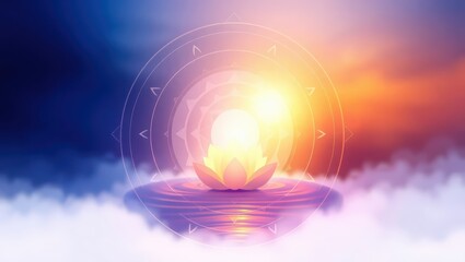 Obraz premium Abstract lotus flower meditation spiritual healing energy background wallpaper art