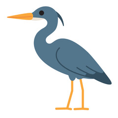 Cute heron bird. suitable for nature magazines, wildlife blogs, and environmental awareness campaigns