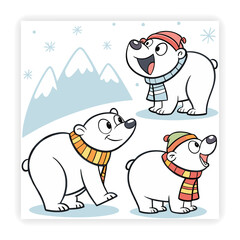 Cute Animal Faces Hand Sketched Doodle Vector