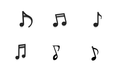 Music notes icon set, Music notes symbol, vector illustration