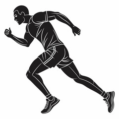 silhouette of a man running