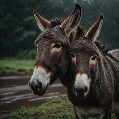 Fototapeta premium donkey in the farm