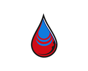Obraz premium Abstract droplet design with blue and red colors 