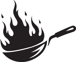 Hand Drawn pan with fire