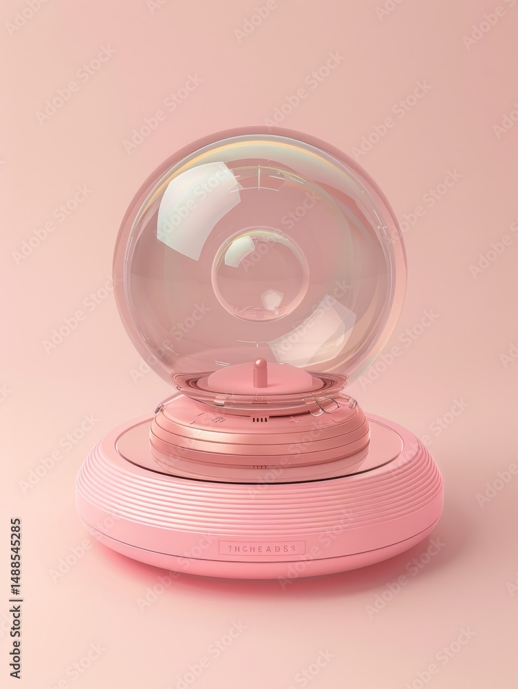 Poster pink orb rotating display base - a modern pink rotating display base featuring a translucent orb, id