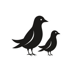 Two bird silhouette vector illustration