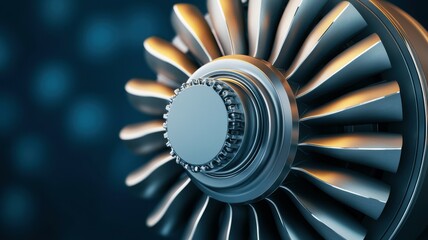 Turbocharger Aerodynamics Horsepower. Close-Up View of a Turbocharger Compressor Wheel Showcasing Detail and Design for Performance Applications