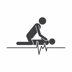 Minimalist CPR Chest Compression Icon