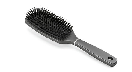 Sleek Black Paddle Hairbrush Isolated 3D Render on White Background for Hair Care and Styling