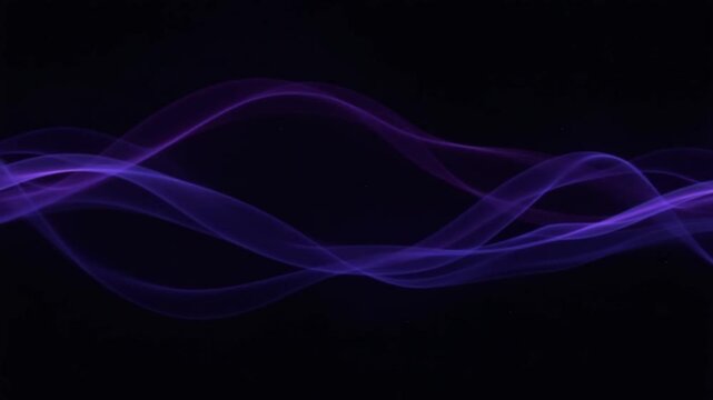 abstract purple and blue lines on a black background