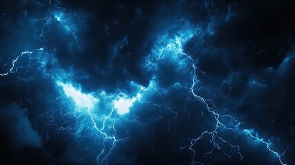 Dramatic Lightning Storm in the Night Sky