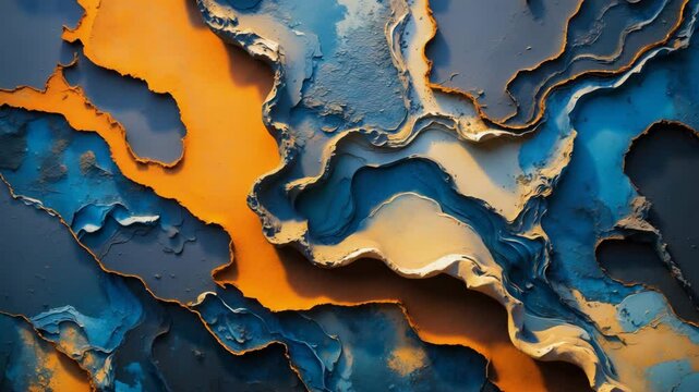 Blue rust layer. Texture created by negative space. Burnt steel-like texture.