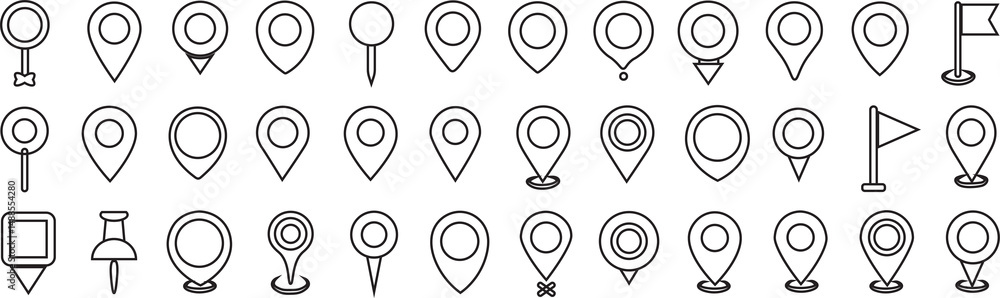Fototapete map pin icon. location pin place marker. location icon. map marker pointer icon set. gps location sy