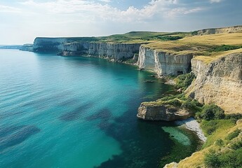 Cliffs and Calm Waters of a Coastal Landscape
