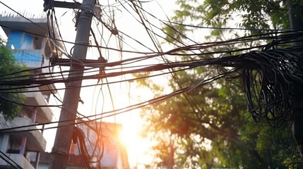 Tangled Wires and Golden Hour