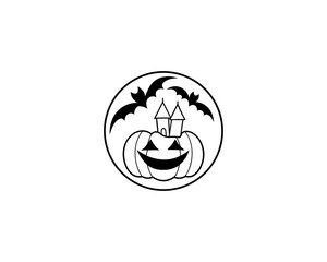 Spooky Halloween Jack-o’-Lantern with Bat Wings Vector  Scary Pumpkin Illustration on White Background.