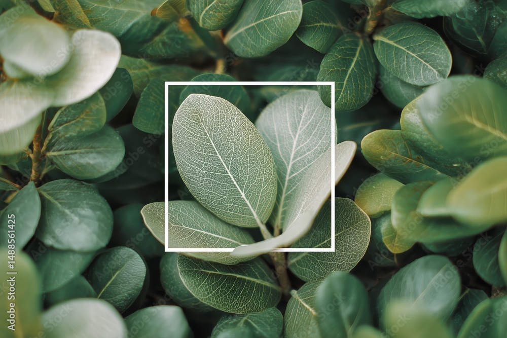 Poster green foliage displaying intricate leaf patterns in a natural setting during daylight hours