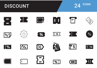 Discount Icons editable vector set  Sale, Offer, Coupon, Promotion, Price Tag, Deal, Cashback, Voucher, Shopping, Best Price, Special Offer, Flash Sale, Limited Time