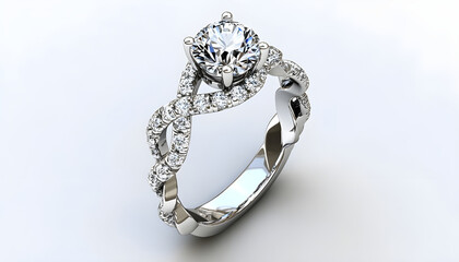 create an engagement ring that uses a frosted cheerio instead of a diamond, simple band with no accessory diamonds
