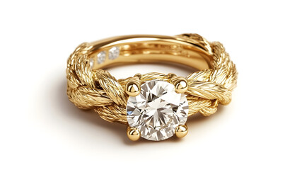 create an engagement ring that uses a frosted cheerio instead of a diamond, simple band with no accessory diamonds