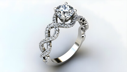 create an engagement ring that uses a frosted cheerio instead of a diamond, simple band with no accessory diamonds