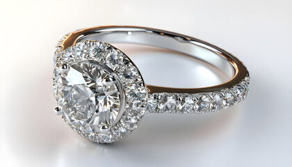 create an engagement ring that uses a frosted cheerio instead of a diamond, simple band with no accessory diamonds