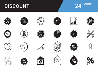 Discount Icons editable vector set  Sale, Offer, Coupon, Promotion, Price Tag, Deal, Cashback, Voucher, Shopping, Best Price, Special Offer, Flash Sale, Limited Time