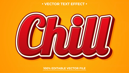 Chill text effect template with 3d style editable font effect