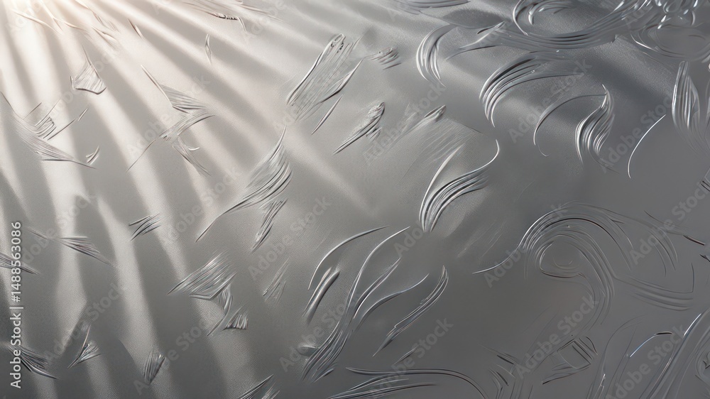 Aufkleber abstract silver texture with light rays and swirling patterns