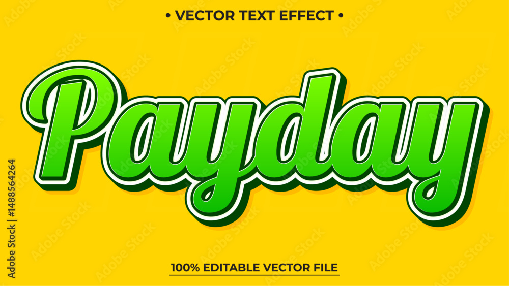 Poster payday text effect template with 3d style editable font effect